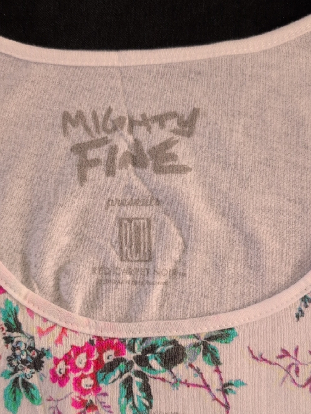 Mighty Fine White Tank Top with Floral Marilyn Portrait - Picture 2 of 5